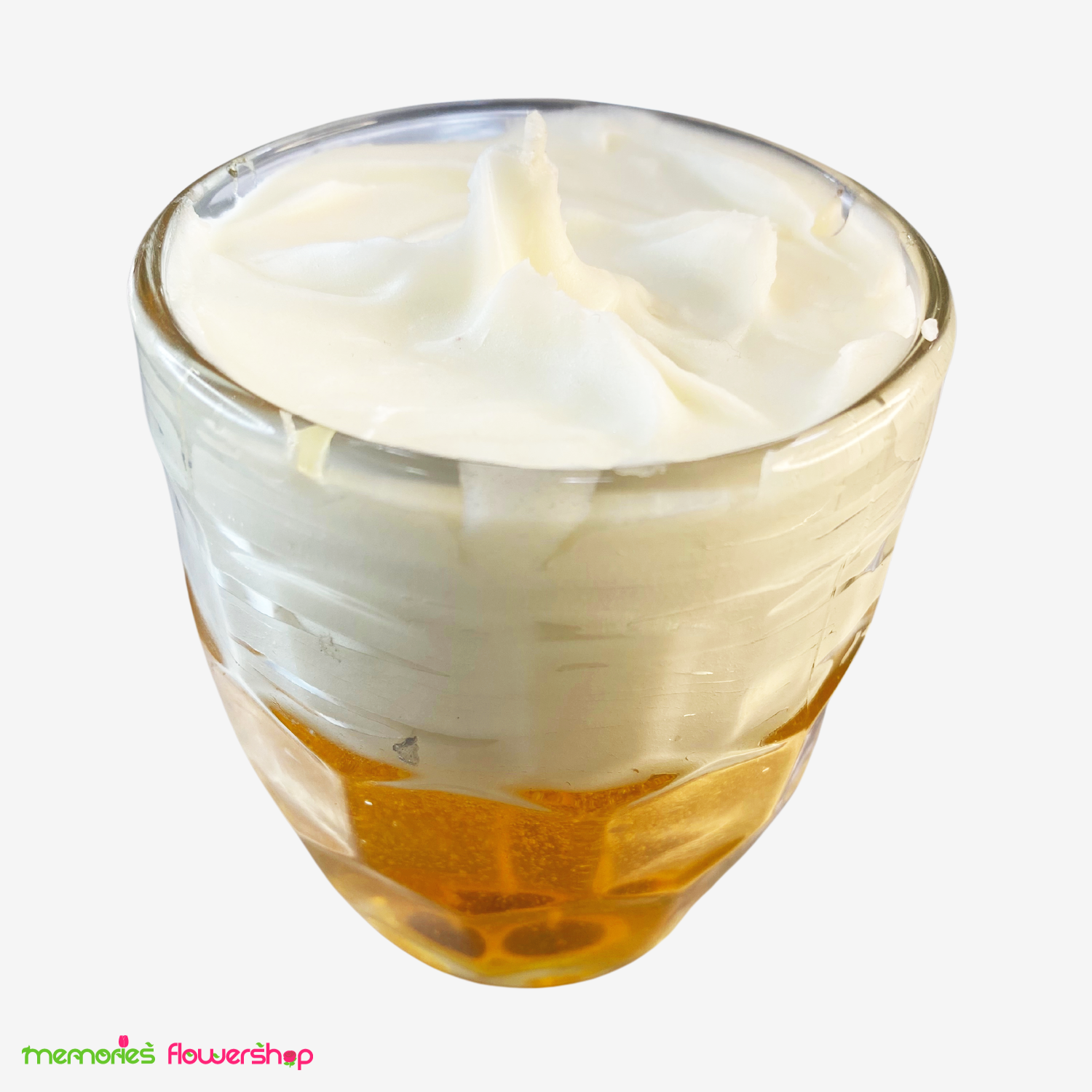 vela cerveza cera en gel y cera de soja aceite de hibiscus desde arriba